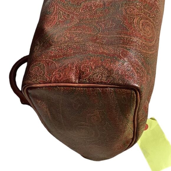 ETRO BORDEAUX PAISLEY PRINT TOTE SHOULDER SATCHEL BAG - Picture 14 of 15